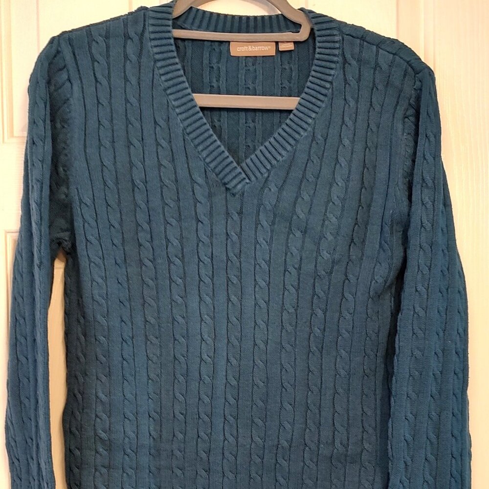 Women's Croft & Barrow by Kohl's Large Teal Sweater